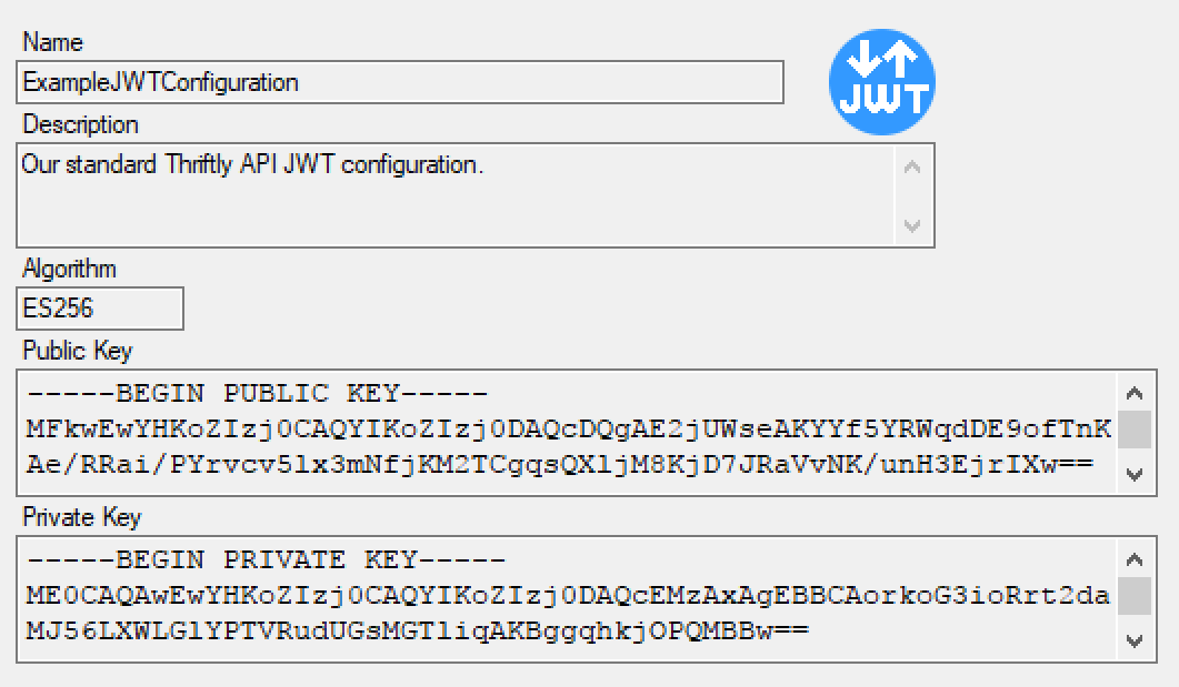 An example JWT configuration